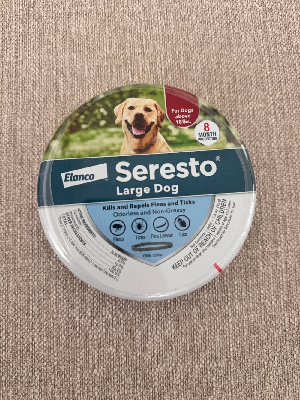 Seresto Flea and Tick Collar 8 Month Prevention for Large Dogs, Over 18 lbs